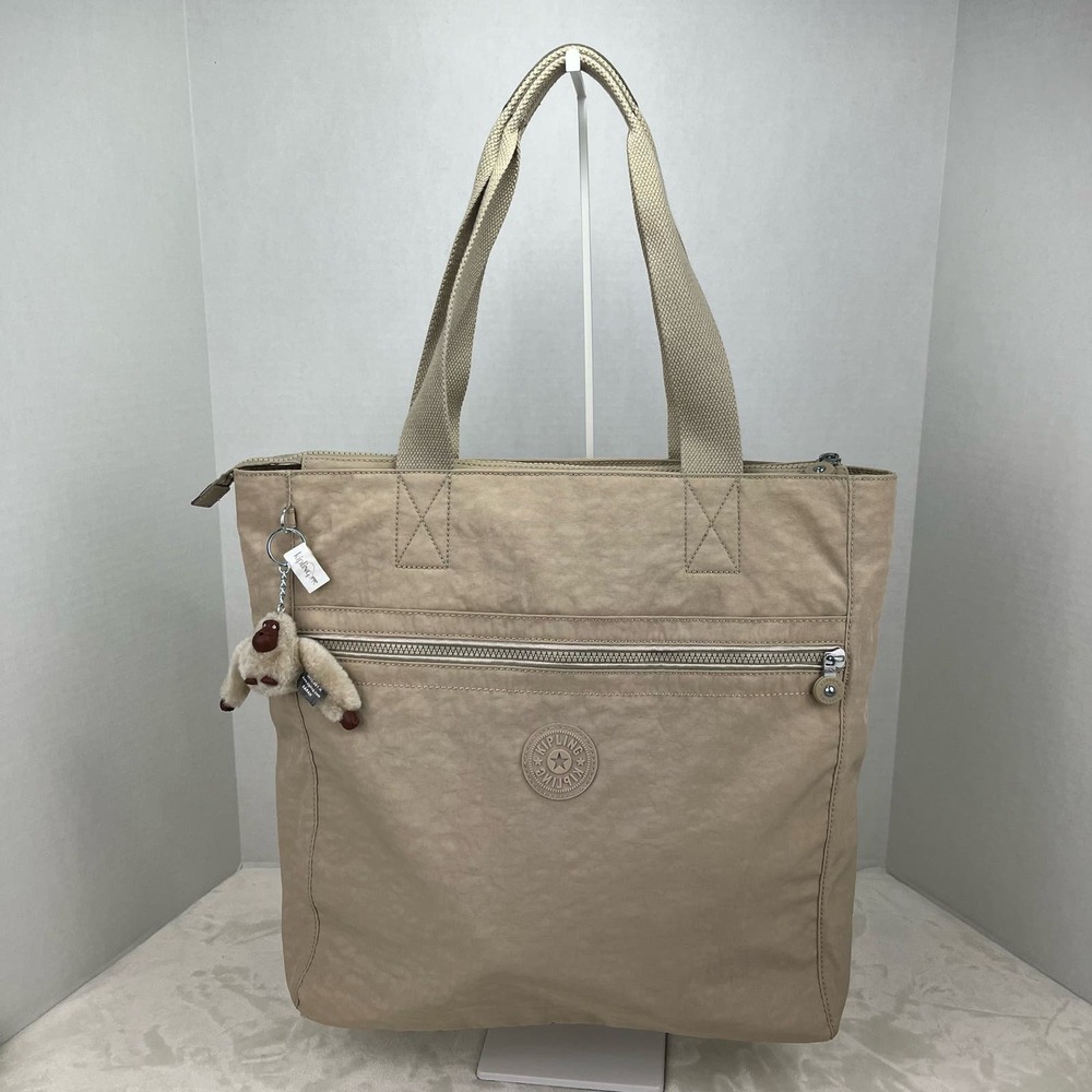 Kipling Brienne Tote Large Shoulder Bag Beige Color